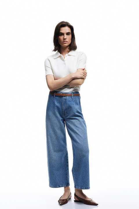 KOTON, Blugi cu croiala ampla, Albastru pastel