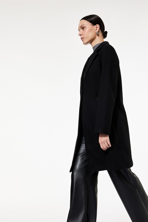 KOTON, Palton midi cu un nasture, Negru