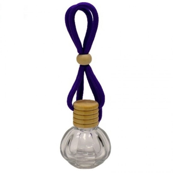 Sticla pentru parfum de masina, culoare snur mov, 15ml
