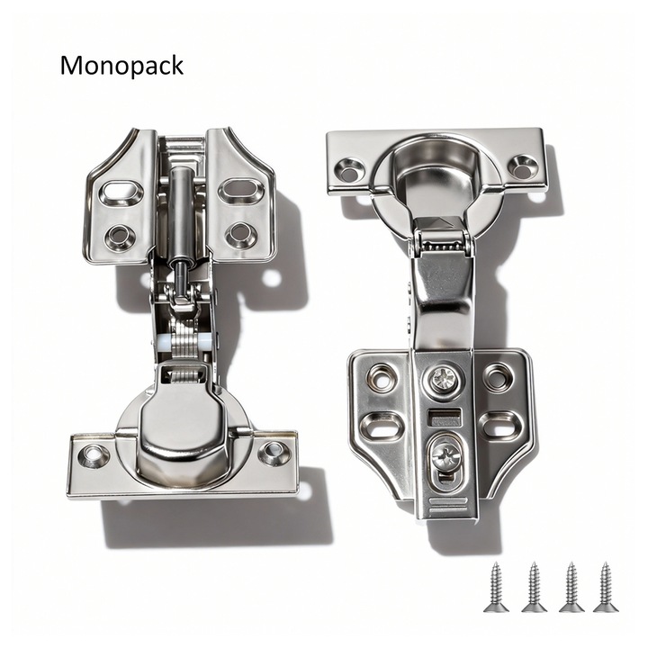 Balama europeana ascunsa, cu placa CLIP-ON si reglaj 3D, pentru dulapuri. Monopack