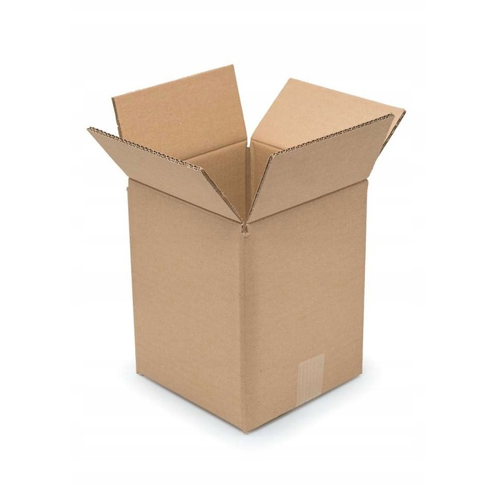 Set Cutii Carton, Neopak, Fefco 201, 210x210x265 mm, Carton Ondulat Foarte Rezistent 5 Straturi, 580g/m2, Transport Produse Grele, Maro, 40 buc