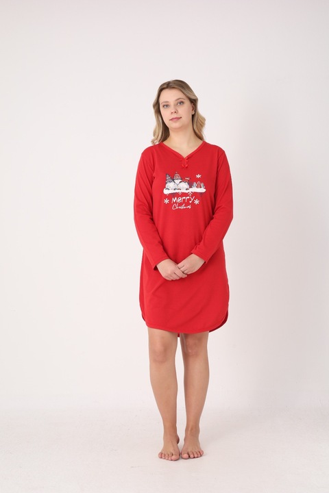 Rochita de dama tip camasa de noapte Merry Christmas, 2XL