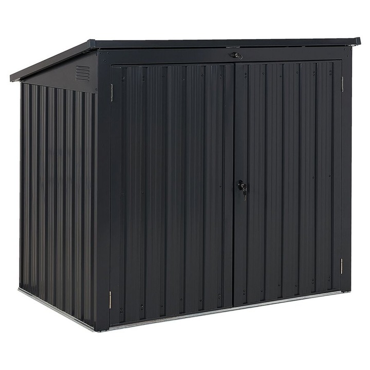 Magazie de gradina Moena Metal 158 cm 96 cm Gri grafit