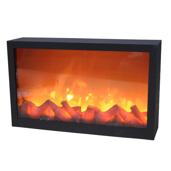 Мини Декоративна Електрическа Камина с LED, Реалистичен Ефект на Пламък, 41см