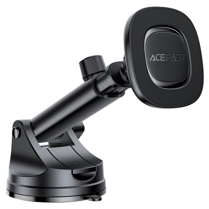 Suport auto telefon/tabletă AceFast, montare ventuză, grip magnetic puternic, negru, pentru telefoane 4.7-6.9"