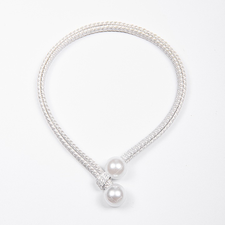 Set 2x Prinzatoare Perdea, 51.5+2.5 cm, Design Minimalist, Alb