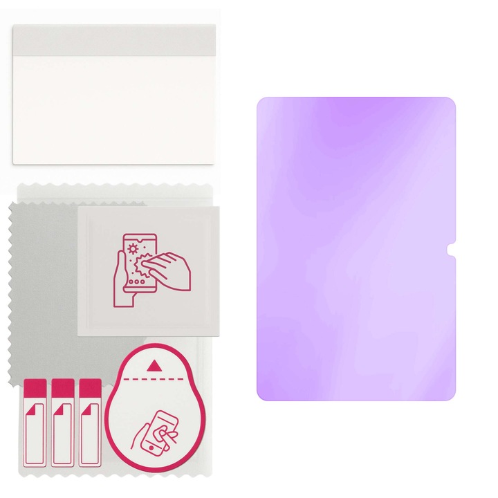 Sticla de protectie ANTI-BLUE apgo pentru Lenovo Yoga Tab 11.1 TB710FU – sticla hibrida, securizata pentru display, lucioasa, pro flexible Hybrid Glass, 9H, full glue