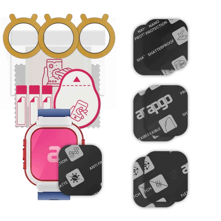 Set de 6 sticle MAT MATTE de protectie pentru ceas Zoskvee KW1 – apgo, full glue, sticla hibrida, protectie pentru afisajul ceasului, anti-zgarieturi