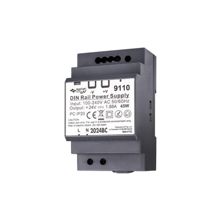 Sursa 24v sina din 45W 1.88A IP20 pentru automatizari LED