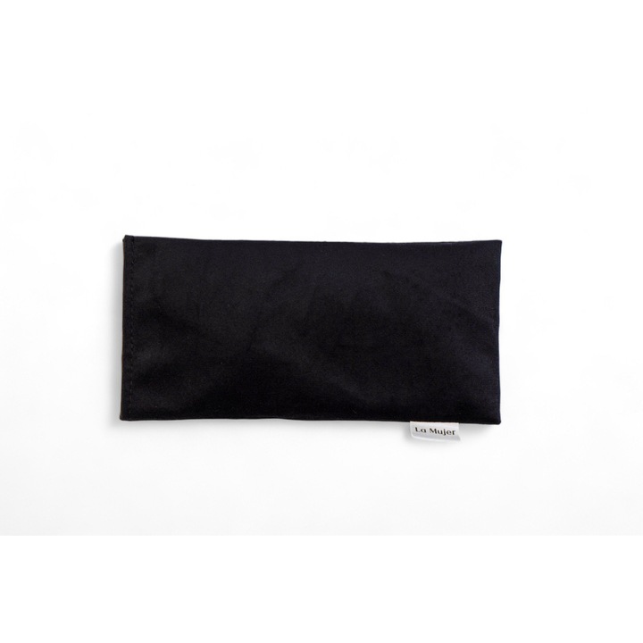 Perna de relaxare, La Mujer, neagra, 25 cm x 10 cm, umplutura: 40% floare de lavanda, 60% seminte de in, placuta la atingere, luxoasa, certificata Oeko-Tex, fabricata in Polonia, material: 100% velur, 100%