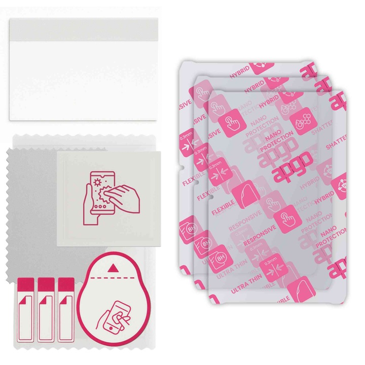 3x apgo Ultra-Clear Hybrid sticla protectoare compatibila cu Ulefone Armor Pad 5 Pro, sticla nano flexibila, inlocuire excelenta pentru sticla temperata