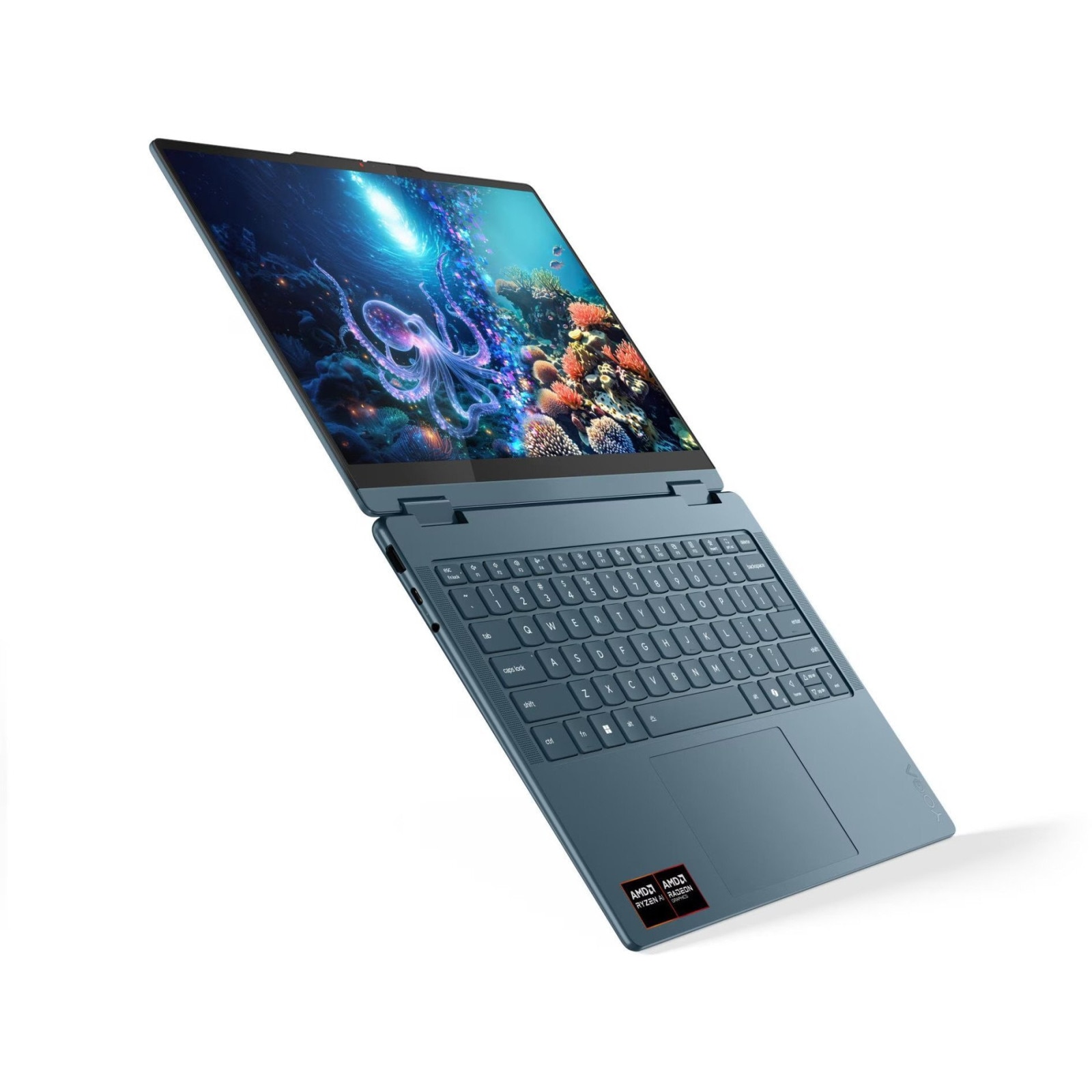Laptop Lenovo Yoga 7 Hybrid (2-in-1), 14" WUXGA Touchscreen, AMD Ryzen™ AI 5 340 pana la 4.8 GHz, 16 GB RAM LPDDR5 6400, 512 GB SSD, AMD Radeon 840M, Windows 11 Home, Tidal Teal 512 GB