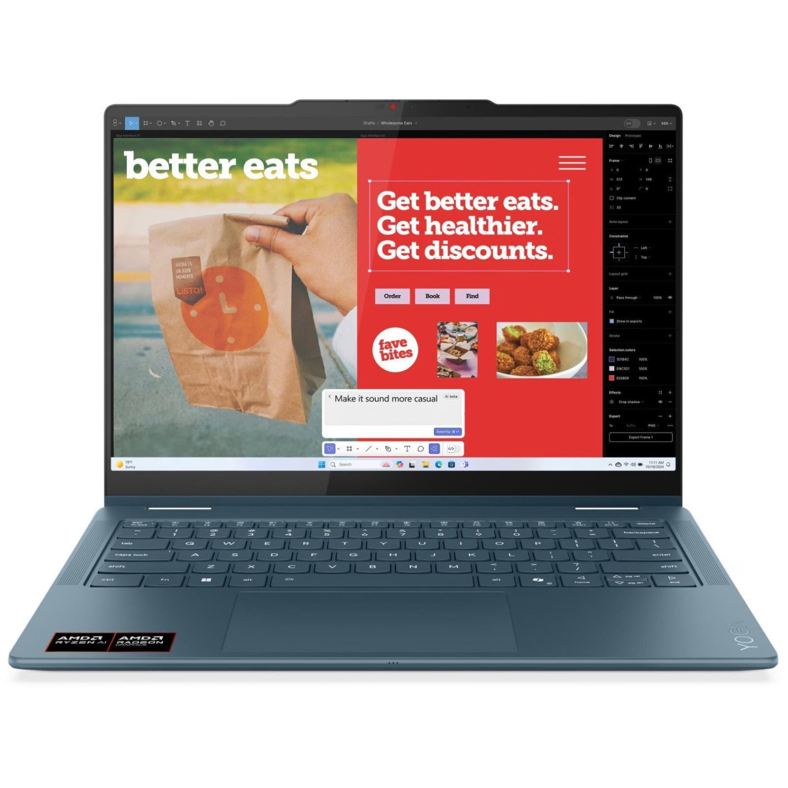 Laptop Lenovo Yoga 7 Hybrid (2-in-1), 14" WUXGA Touchscreen, AMD Ryzen™ AI 5 340 pana la 4.8 GHz, 16 GB RAM LPDDR5 6400, 512 GB SSD, AMD Radeon 840M, Windows 11 Home, Tidal Teal 512 GB