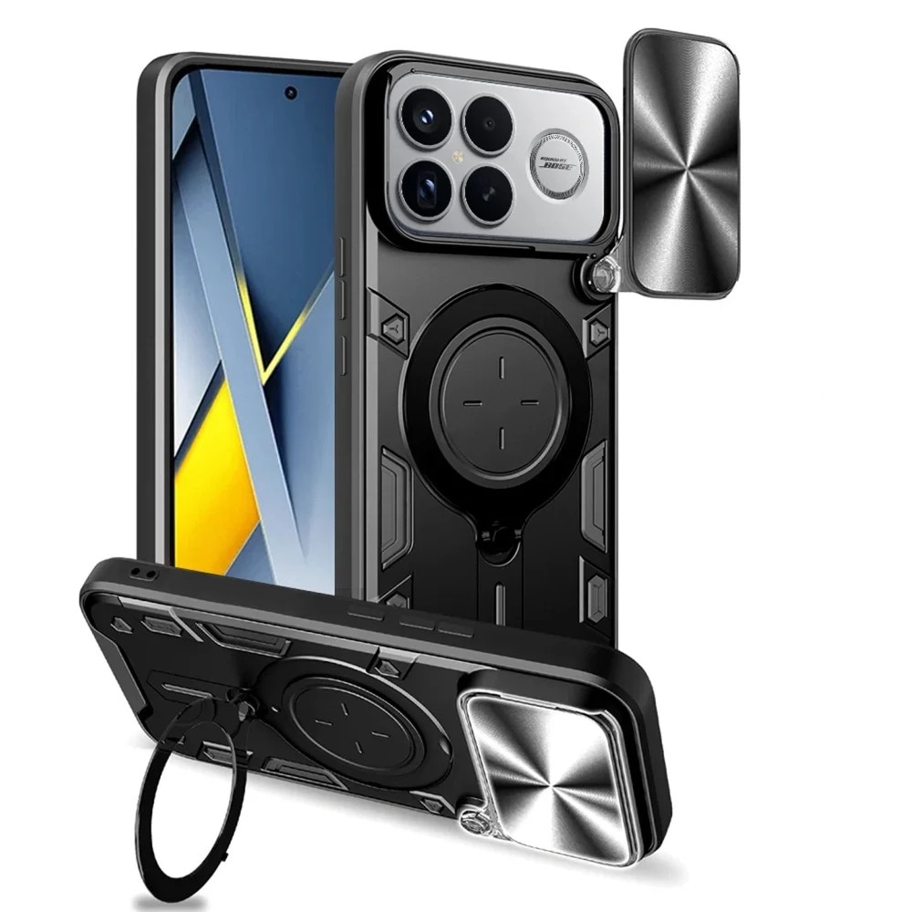 Husa pentru Xiaomi Poco F8 Ultra, SKYDDAR INNOVATION, CamGuard Pro, Inel Magnetic, Protectie Camera, set cu sticker, Negru