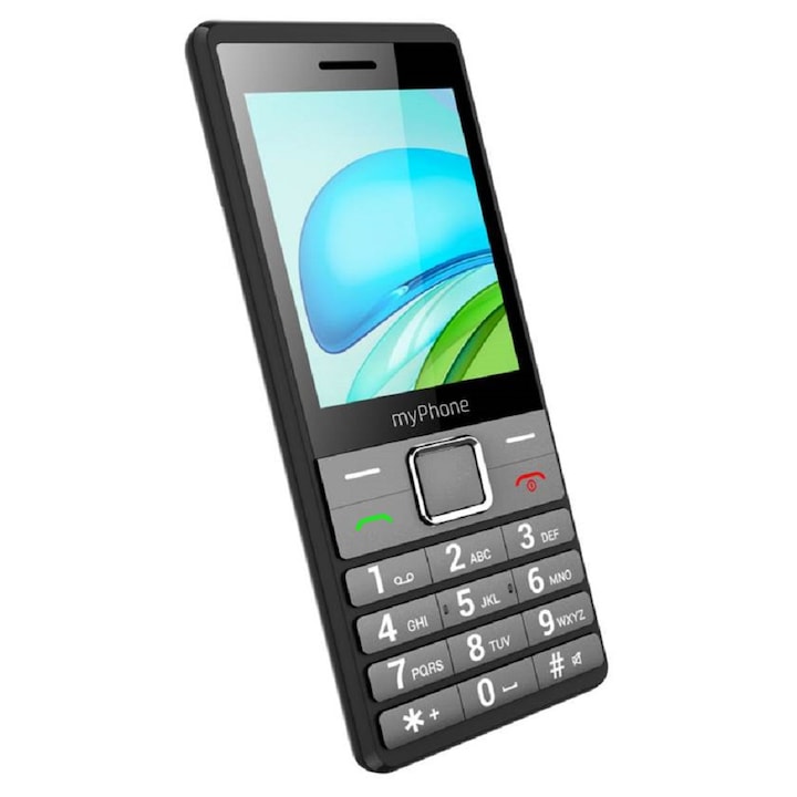 Telefon 4G My Phone 7340, Dual SIM, ecran IPS 2.8", carcasă aluminiu, culoare neagră, 134x55x10mm