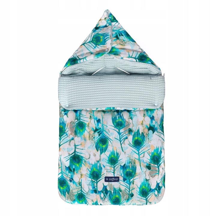 Sac de dormit Zaffiro 5in1 pentru copii, bumbac, bej print, 75x42cm