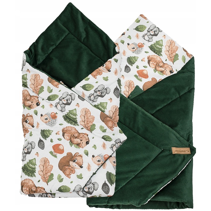Rozita bebeluși 80x80 cm, bumbac și catifea, închidere velcro, multicolor