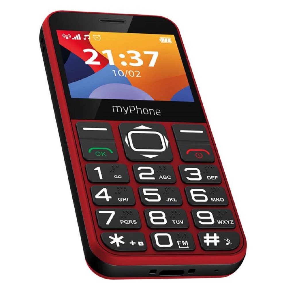 Telefon seniori alfabet braille butoane mari ecran 2.3" 2G camera foto radio FM difuzor lanterna functie SOS bluetooth Halo3 Multicolor