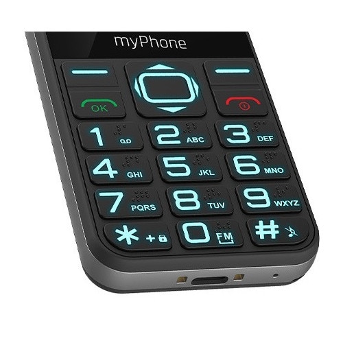 Telefon seniori alfabet braille butoane mari ecran 2.3" 2G camera foto radio FM difuzor lanterna functie SOS bluetooth Halo3 Multicolor