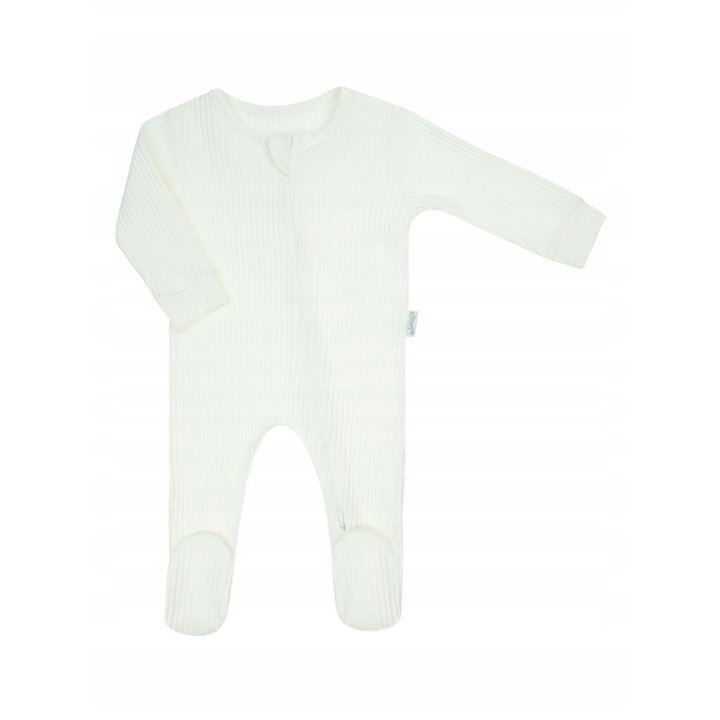 NICOL gyerek pizsama, krémszínű pamut, 86-os méret, cipzáras záródás