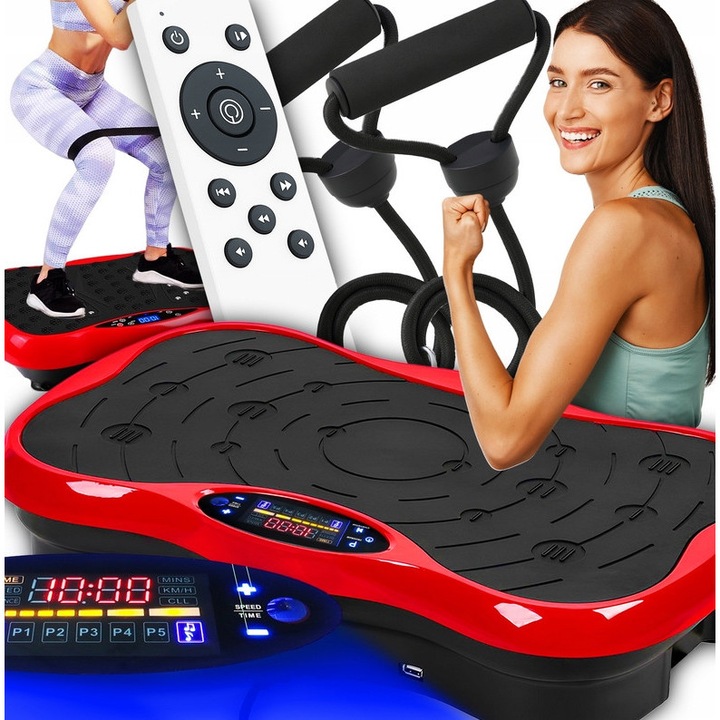 Platforma vibrationala Renew Force, 180 niveluri, 5 programe, cu linkuri de rezistenta