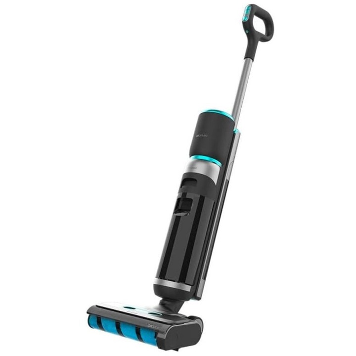 Robot aspirator TechniSat SR1, negru, 0.6L, 34.6x9x34.6cm, set cu statie de incarcare si perii laterale