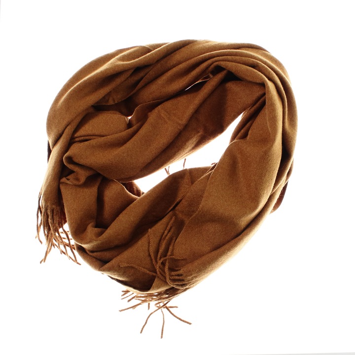 Esarfa, de dama, Buticcochet, din lana, 72x190 cm, Maro - ES3154