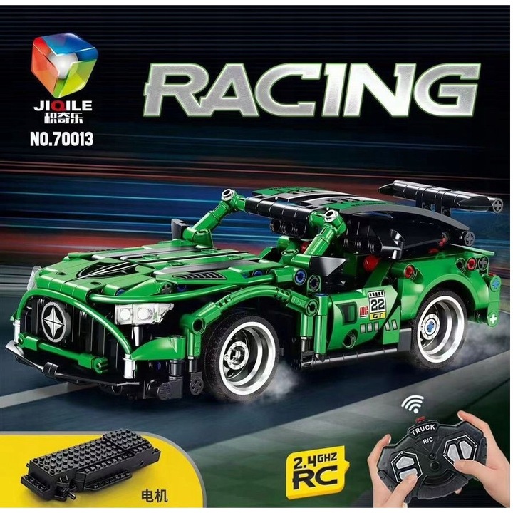 Set de constructie 354 piese, masina sport rosie, cu pilot de control, 145x250x81mm