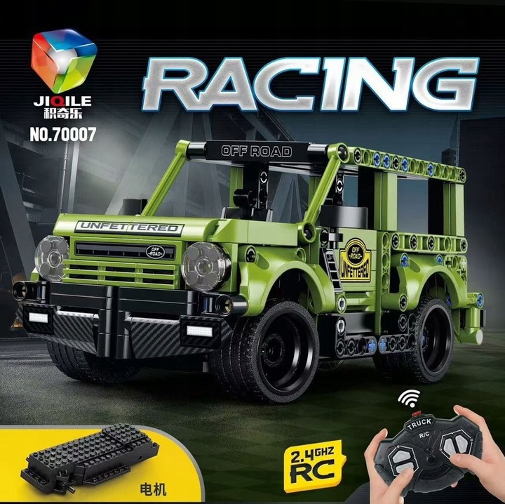 Set de constructie, JIQILE, 354 piese, masina cu telecomanda, 6 ani+