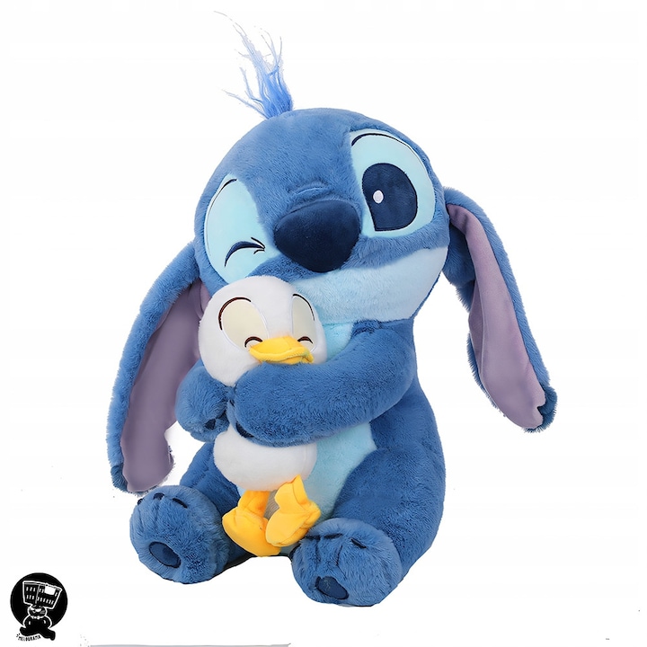 Плюшена играчка Стич с пате, 35см, син, сладък дизайн