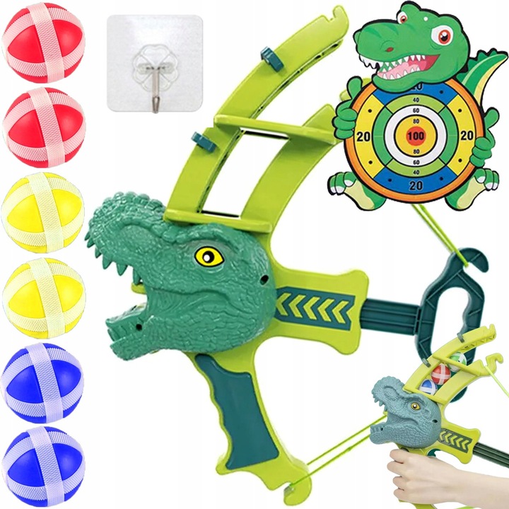 Interaktív dinoszaurusz játék szett céllal, 34x24x10cm, zöld, 3 év+