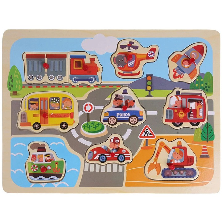 Fajáték, Hasznos Járművek, 10 modell 22.5x30cm, bebeLOGIC™