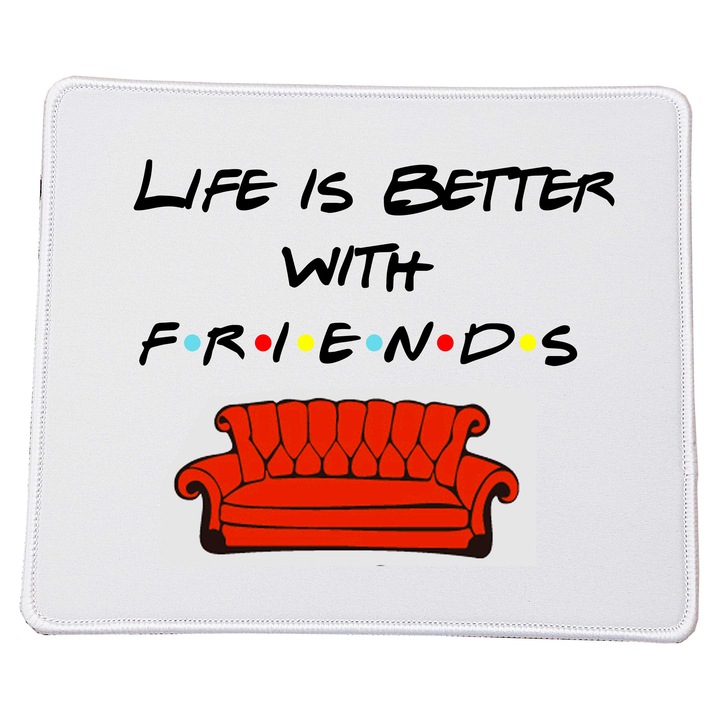 Mousepad Friends TV Series No.6, 23x20cm, suprafata imprimata de calitate, baza din cauciuc antiderapant