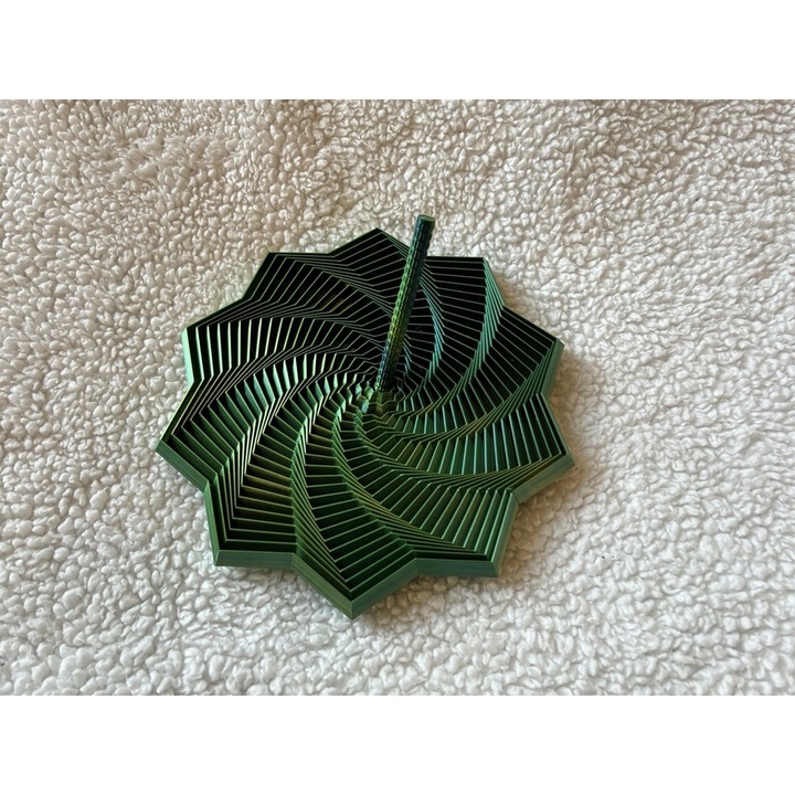 Jucarie Decompresie, Southern Sky, Model Stea 3D, DuoChrome, Maner Spirala, Turn Magic Geometric, Multiple Forme, Anti-stress, 11 cm, Negru/Verde