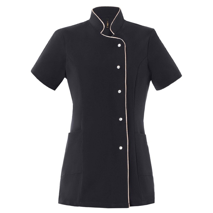 Jacheta de protectie Axon, elastica, neagra, cu buzunare laterale, banda decorativa, poliester/raion, 3XL