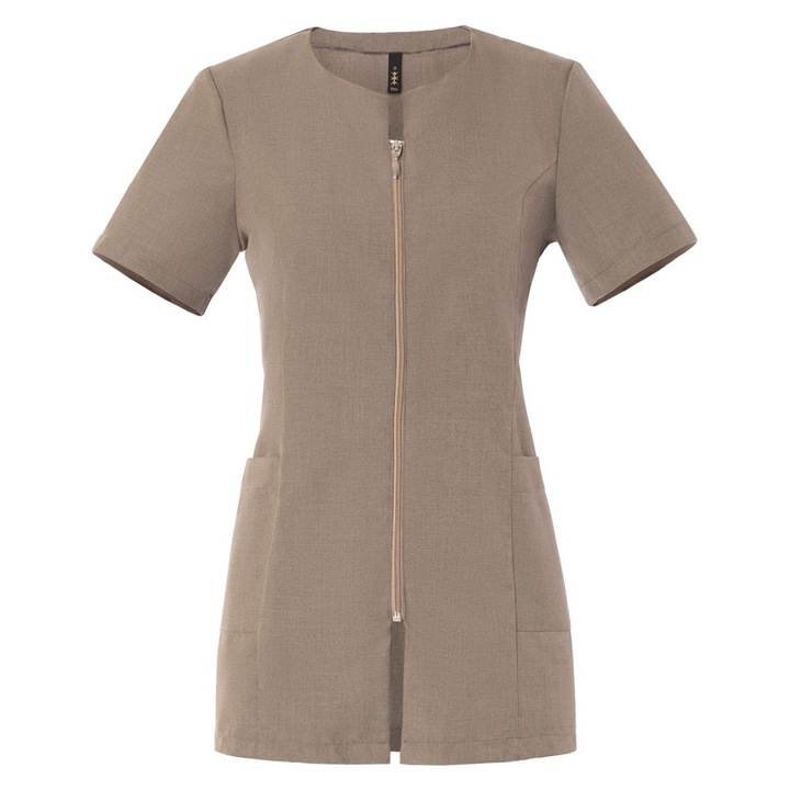 Jacheta de dama Axon, ARIA, fermoar, doua buzunare, bej, poliester/viscoza, M