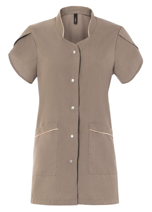 Jacheta dama Axon, bej, 65% poliester, 35% viscoza, cu buzunare si slituri laterale