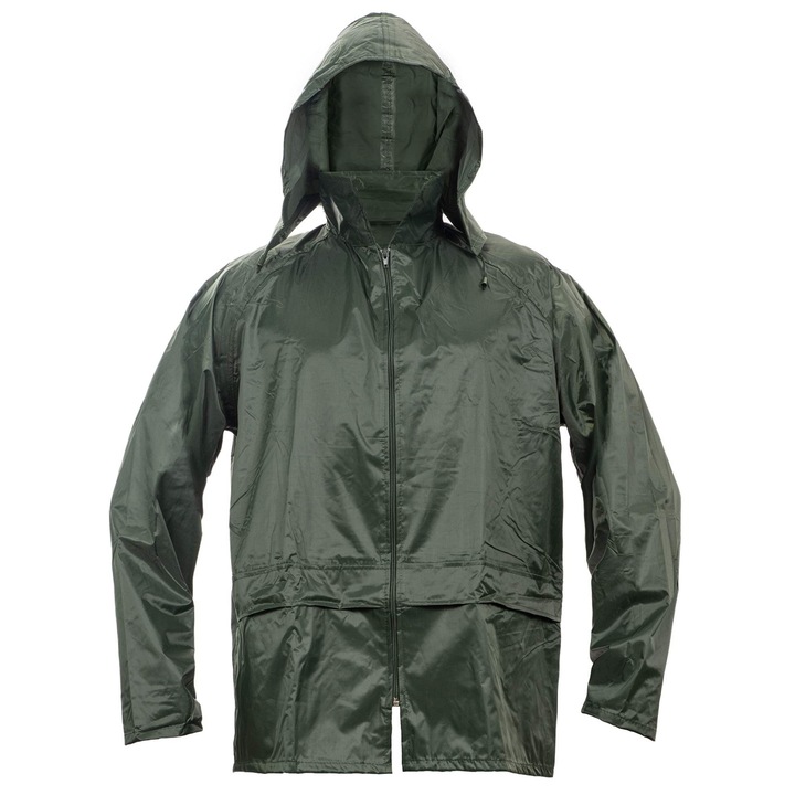 Jacheta impermeabila NIAGARA, verde sticla, cu gluga ajustabila si ventilatie, 2XL