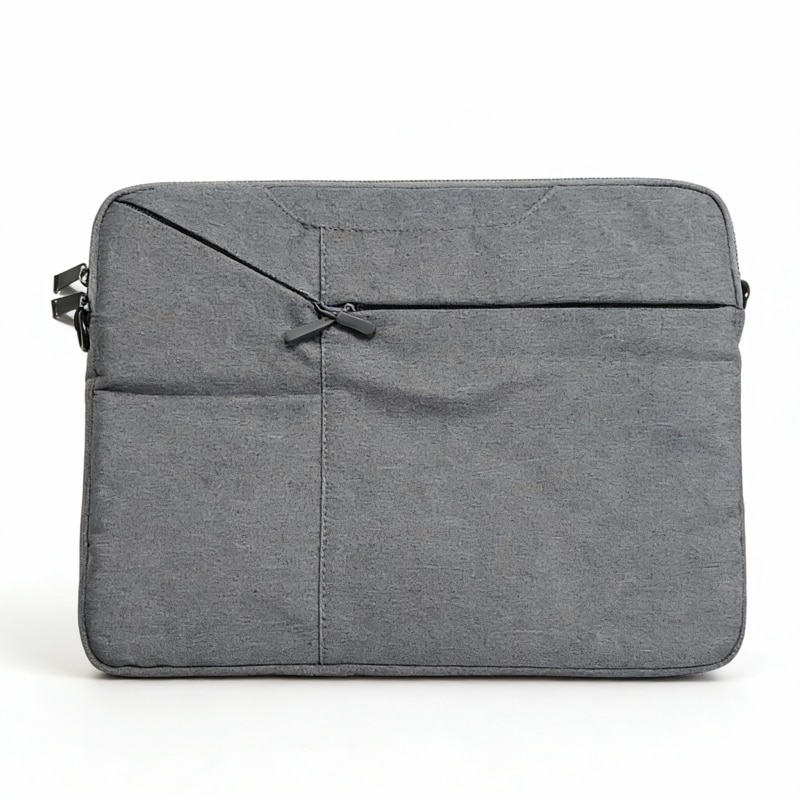 Husă laptop, compartiment padded, gri deschis, 15.6 inch