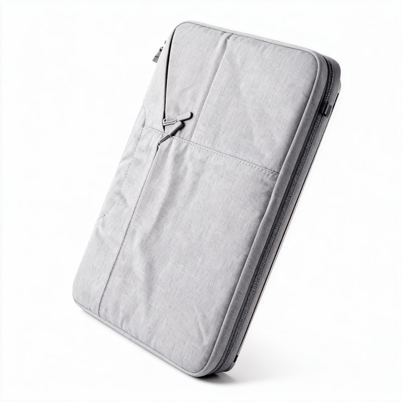 Husă laptop, compartiment padded, gri deschis, 15.6 inch