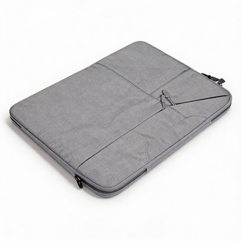 Husă laptop, compartiment padded, gri deschis, 15.6 inch