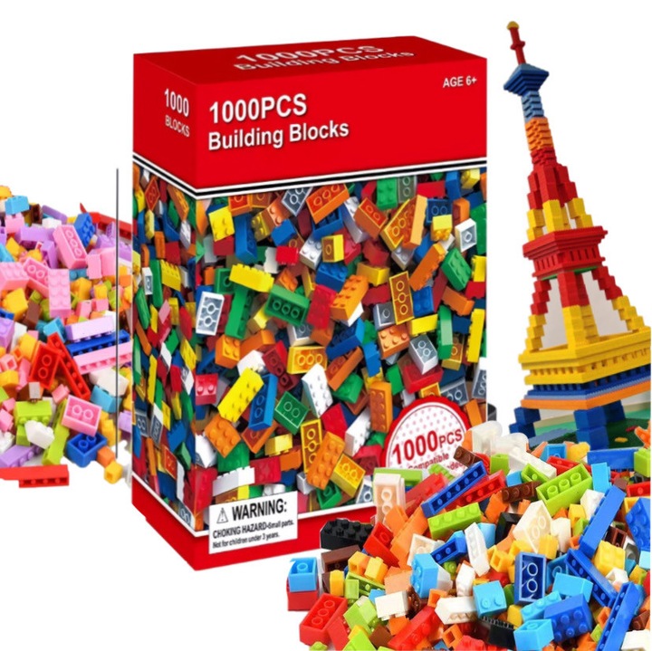 Комплект за Строителство от 1000 Части, Многоцветен, Съвместими Части, Страхотен Подарък
