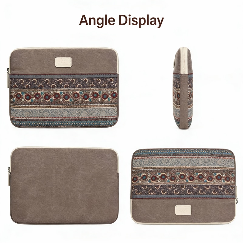 Geantă protectoare tabletă 11 inch, stil etno, durabilă, albastru