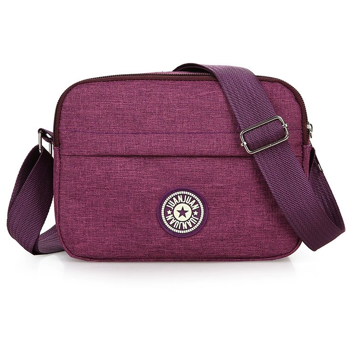 Geanta casual si la moda, tinuta in mana, din panza crossbody pentru