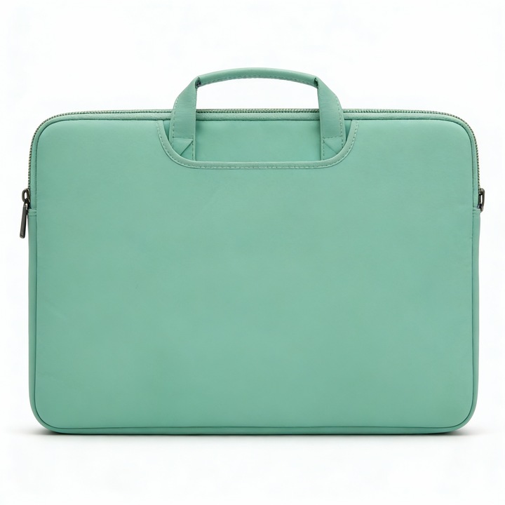 Чанта за лаптоп 15.6 инча, компактна, подплатена, водоустойчива, зелена