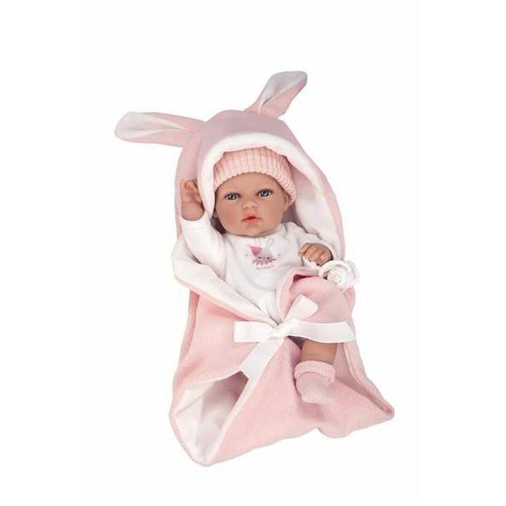 Кукла Бебе Ариас 30 см за деца, включва аксесоари, розов цвят