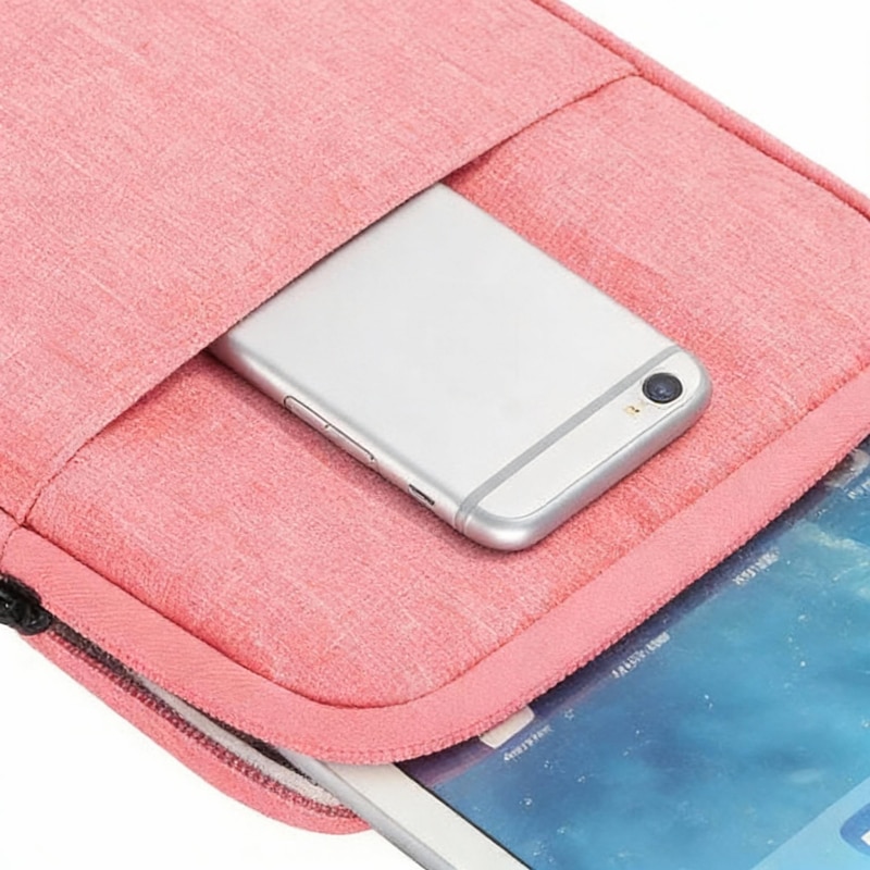 Husa Tableta 10 inch, Protectie Antishoc, Compartiment Extra, Roz