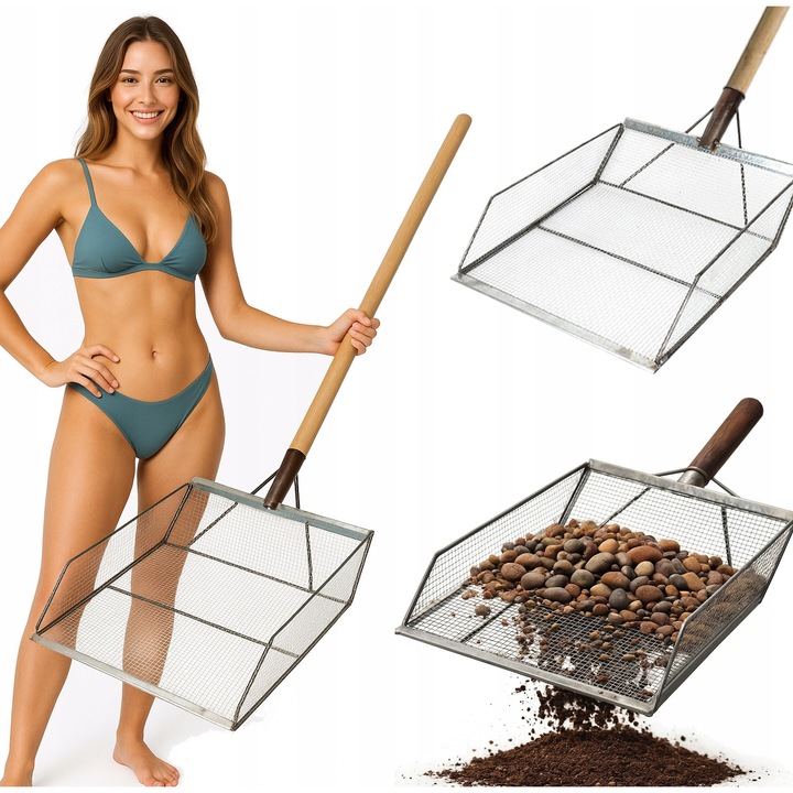 Lopata de gradina multifunctionala, 43x33x9cm, otel, argintie, fara maner