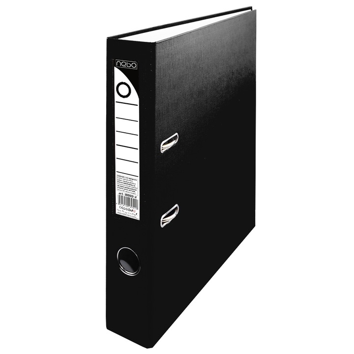 Biblioraft plastifiat, negru, 5 cm - NEBO