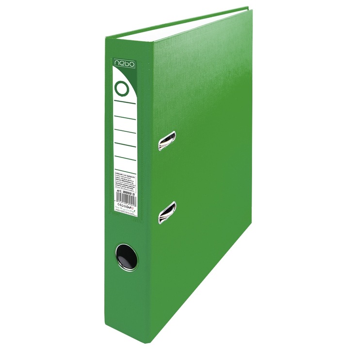 Biblioraft plastifiat, verde, 5 cm - NEBO